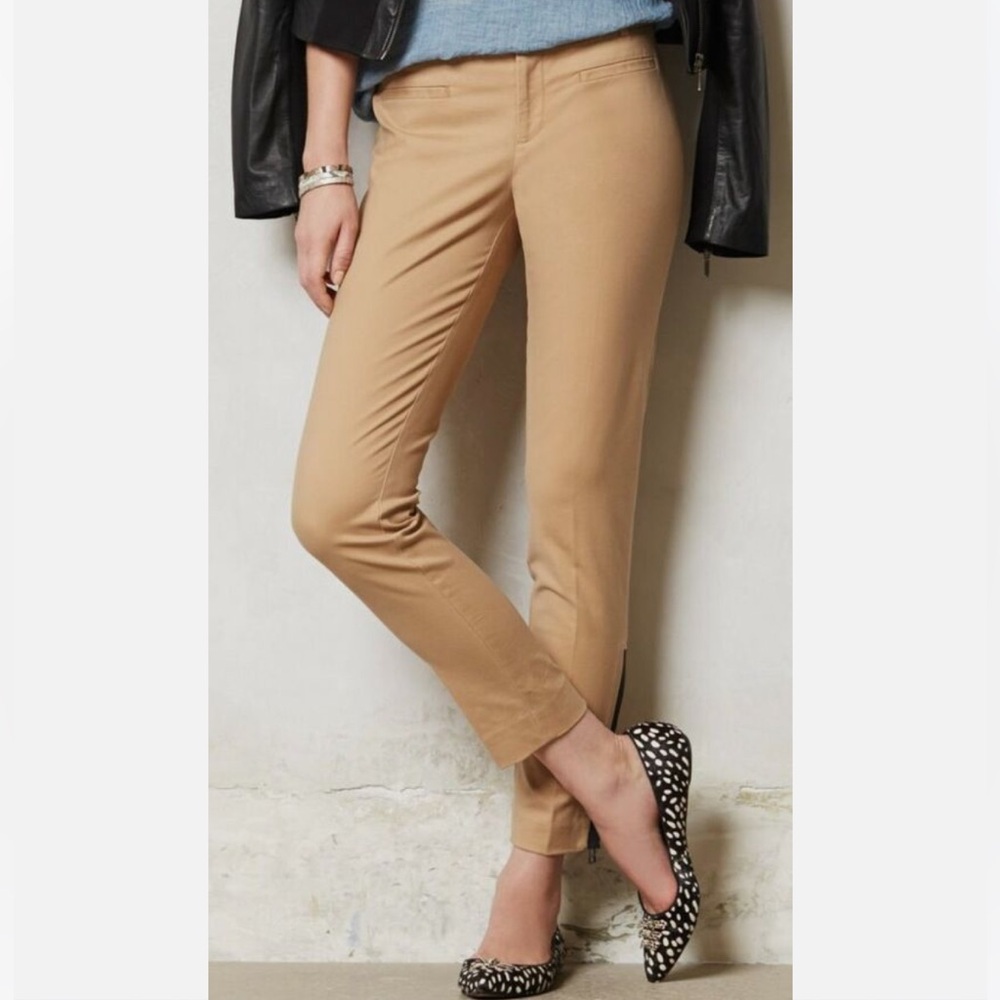 Cartonnier Ankle Zip Charlie Trousers Pants in beige size 12